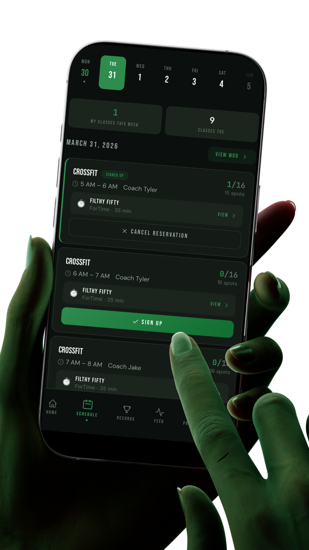 Brodi Schedule Screen